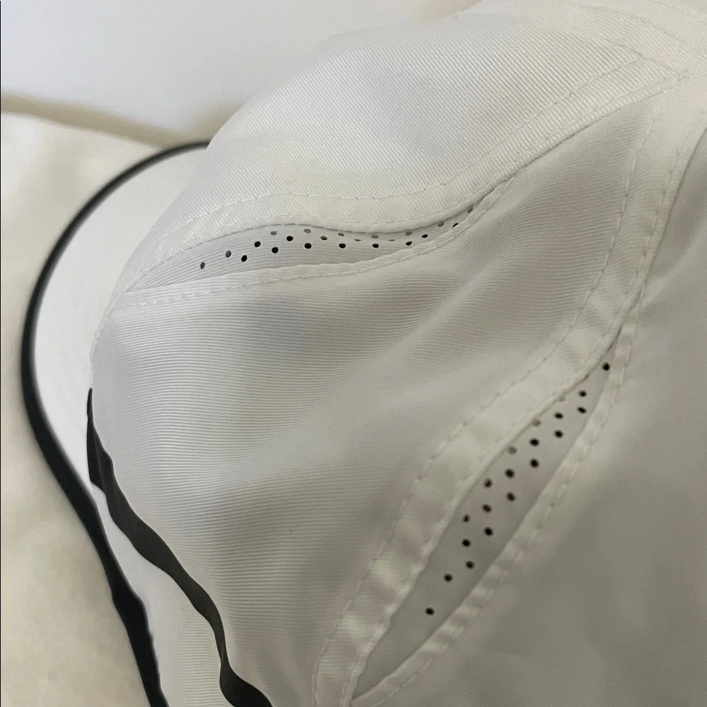 Nike Featherlight Aerobill Dri-Fit White with Black Swoosh Athletic Cap